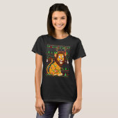 Ugly Xmas Sweater Style Lighting Lion Christmas T-Shirt (Vorne ganz)