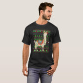 Ugly Xmas Sweater Style Lighting Llama Christmas T-Shirt (Vorne ganz)