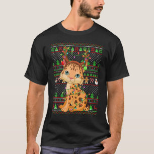 Ugly Xmas Sweater Style Lighting Lynx Weihnachten T-Shirt