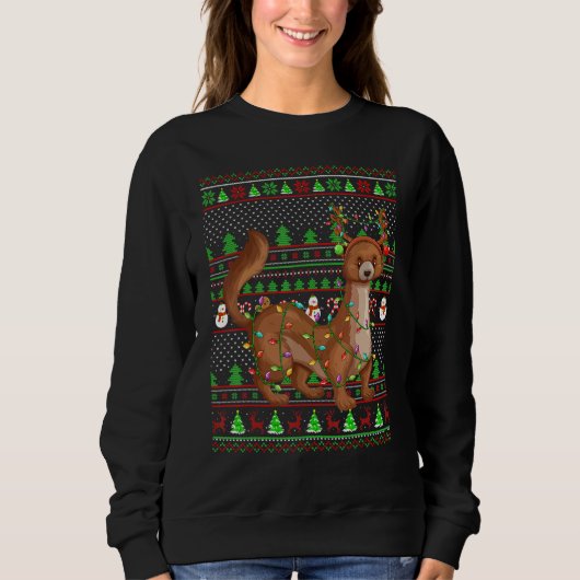 Ugly Xmas Sweater Style Lighting Mongoose Christma Sweatshirt (Vorderseite)