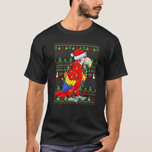 Ugly Xmas Sweater Style Lighting Parrot Bird Chris T-Shirt (Vorderseite)
