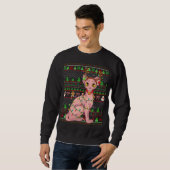 Ugly Xmas Sweater Style Lighting Sphynx Kat Christ Sweatshirt (Vorne ganz)