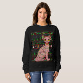Ugly Xmas Sweater Style Lighting Sphynx Kat Christ Sweatshirt (Vorne ganz)