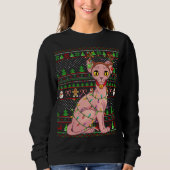 Ugly Xmas Sweater Style Lighting Sphynx Kat Christ Sweatshirt (Vorderseite)
