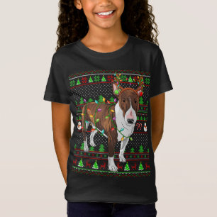 Ugly Xmas Sweater Style Lights Bull Terrier Dog Ch T-Shirt