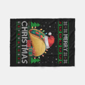 Ugly Xmas Sweater Style Lights Santa Taco Christma Fleecedecke (Vorderseite (Horizontal))