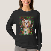 Ugly Xmas Sweater Style Lights Shih Tzu Dog Christ T-Shirt (Vorderseite)