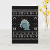 Ugly Xmas Sweater Style Manatee Reindeer Christmas Karte (Gelbe Blume)