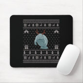 Ugly Xmas Sweater Style Manatee Reindeer Christmas Mousepad (Mit Mouse)