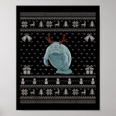 Ugly Xmas Sweater Style Manatee Reindeer Christmas Poster (Vorne)