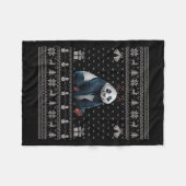 Ugly Xmas Sweater Style Panda Reindeer Christmas  Fleecedecke (Vorderseite (Horizontal))