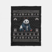 Ugly Xmas Sweater Style Panda Reindeer Christmas Fleecedecke (Vorderseite)