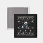 Ugly Xmas Sweater Style Panda Reindeer Christmas  Magnet (Vorderseite/Rückseite)