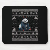 Ugly Xmas Sweater Style Panda Reindeer Christmas Mousepad (Vorne)