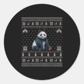 Ugly Xmas Sweater Style Panda Reindeer Christmas  Runder Aufkleber (Vorderseite)