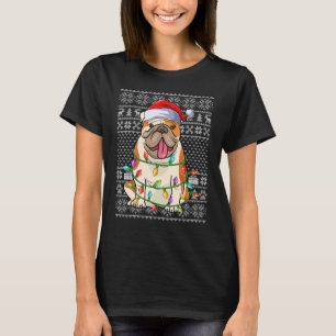 Ugly Xmas Sweater Style Santa American Bulldog Chr T-Shirt