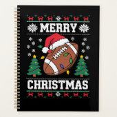 Ugly Xmas Sweater Style Santa American Football Planer (Vorderseite)