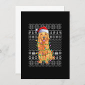 Ugly Xmas Sweater Style Santa Golden Retriever Hun Einladung (Vorne/Hinten)