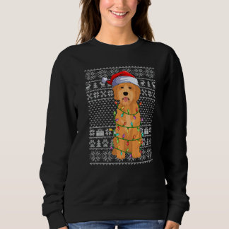 Ugly Xmas Sweater Style Santa Goldendoodle Dog Chr Sweatshirt