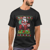 Ugly Xmas Sweater Style Santa Riding Red Panda Chr T-Shirt (Vorderseite)
