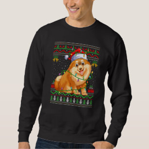 Ugly Xmas Sweater Style Santa Spitz Dog Chris Sweatshirt