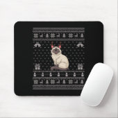 Ugly Xmas Sweater Style Siamese Cat Reindeer Chris Mousepad (Mit Mouse)