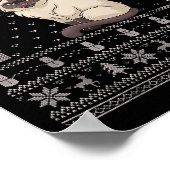 Ugly Xmas Sweater Style Siamese Cat Reindeer Chris Poster (Ecke)