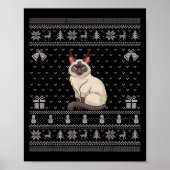 Ugly Xmas Sweater Style Siamese Cat Reindeer Chris Poster (Vorne)