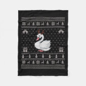Ugly Xmas Sweater Style Swans Reindeer Christmas  Fleecedecke (Vorderseite)