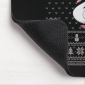 Ugly Xmas Sweater Style Swans Reindeer Christmas  Mousepad (Ecke)