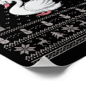 Ugly Xmas Sweater Style Swans Reindeer Christmas Poster (Ecke)
