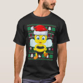 Ugly Xmas Sweater Style Weihnachtsmannmütze Funny  T-Shirt (Vorderseite)