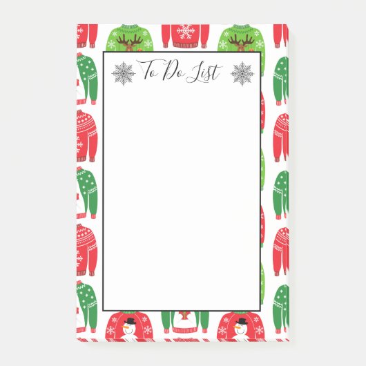 Ugly Xmas Sweaters Polar Bären Snowman zu tun List Post-it Klebezettel (Vorderseite)
