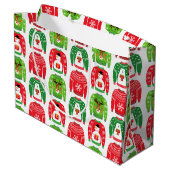 Ugly Xmas Sweaters Polar Bear Snowman Rudolf Red Große Geschenktüte (Rückseite Schrägansicht)