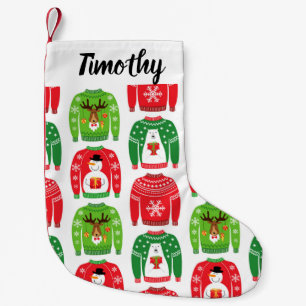 Ugly Xmas Sweaters Polar Bear Snowman Rudolf Red Kleiner Weihnachtsstrumpf