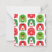 Ugly Xmas Sweaters Polar Bear Snowman Rudolf Red Mitteilungskarte (Rückseite)