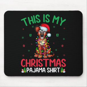 Ugly Xmas Tree Lights Santa African Wild Dog Chris Mousepad