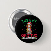 Ugly Xmas Tree Lights Santa Beagle Weihnachten P Button (Vorne & Hinten)