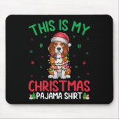 Ugly Xmas Tree Lights Santa Beagle Weihnachten P Mousepad (Vorne)