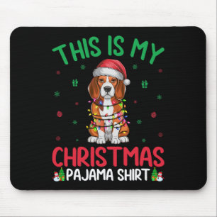 Ugly Xmas Tree Lights Santa Beagle Weihnachten P Mousepad