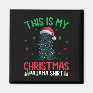 Ugly Xmas Tree Lights Santa Black Labrador Dog Chr Magnet