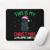 Ugly Xmas Tree Lights Santa Black Labrador Dog Chr Mousepad (Mit Mouse)