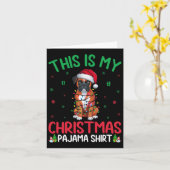 Ugly Xmas Tree Lights Santa Boxer Dog Christmas Pa Karte (Gelbe Blume)