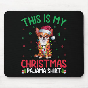 Ugly Xmas Tree Lights Santa Chihuahua Dog Christma Mousepad