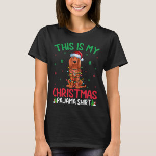 Ugly Xmas Tree Lights Santa Coonhound Dog Christma T-Shirt