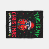 Ugly Xmas Tree Lights Santa Ladybug Christmas Paja Fleecedecke (Vorderseite (Horizontal))