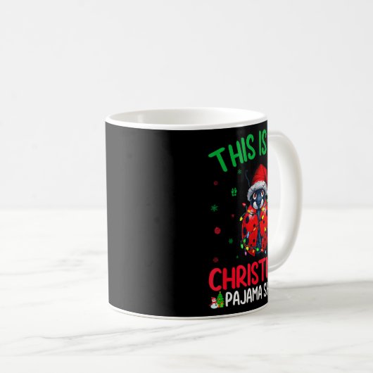 Ugly Xmas Tree Lights Santa Ladybug Christmas Paja Kaffeetasse (VorderseiteRechts)