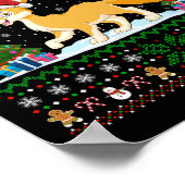 Ugly Xmas Tree Lights Weihnachtsmannmütze Fennec F Poster (Ecke)