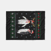 Ugly Xmas Tree Lights Weihnachtsmannmütze Pinguin Fleecedecke (Vorderseite (Horizontal))