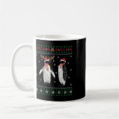 Ugly Xmas Tree Lights Weihnachtsmannmütze Pinguin Kaffeetasse (Links)